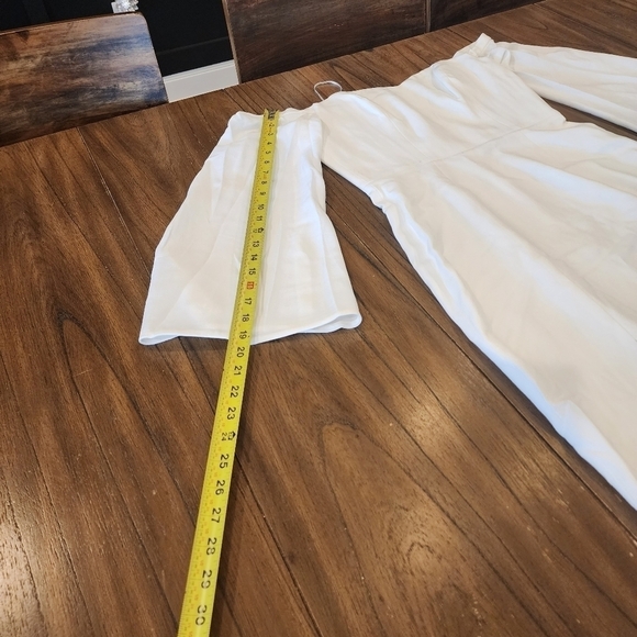 BHLDN Dress The Population Erin white off the shoulder cocktail mini Midi dress - Picture 9 of 16